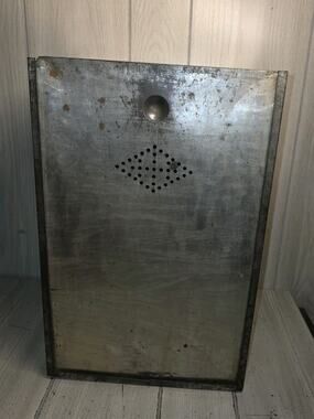 Vtg Hoosier Metal Cupboard Bread Box Sliding Lid Drawer Rustic Tin 17x 11 x 10
